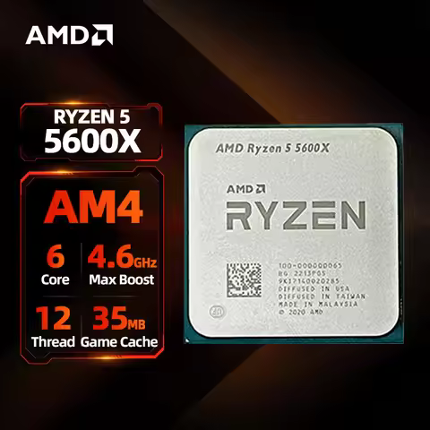AMD Ryzen 5 5600X CPU R5 5600X 4.6GHz 6-Core 12-Thread 35MB Game Cache Socket AM4 Desktop CPU for PC