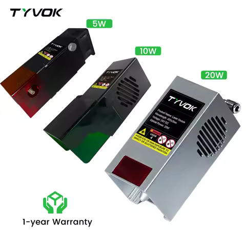 Tyvok 20W Laser Module with Air Assist Nozzle Diode 450nm TTL Blue Light 10W 5W Laser Head for Laser