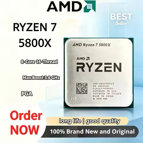8-Cores 16-Threads AM4 Socket Desktop Processor CPU AMD Ryzen 7 5800X New 3.8 GHz Up to 4.7 GHz 3200