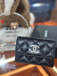 ✨門市現貨 無需預約✨ 25B Chanel Card Holder 星星黑銀荔枝卡包💕