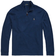 Polo Ralph Lauren Mens Estate-Rib Quarter-Zip Pullover Sweater (XXL, RoyalBlueHtrSigPny) Black