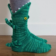 Christmas Socks Shark Fish Chameleon Crocodile Knitted Socks Cute Novelty Unisex Winter Warm Floor Sock Men Women Xmas Gift