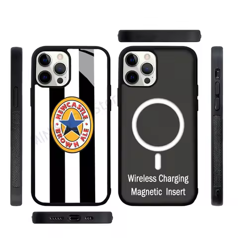Newcastle 1995 96 Home Shirt Design Phone Case Strong Magnetic For IPhone 15 14 13 Pro Max 11 12 Min
