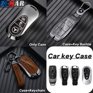 Mercedes Benz Wood Texture Car Key Shell Key Case Zinc Alloy Key Cover Smart Key Case Protector Key 