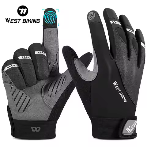 WEST BIKING Bike Glove Full Finger Cycling Gloves Men Women Shockproof Road Mountain Bicycle MTB Bik