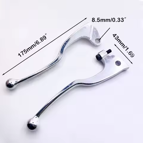 1 Pair CNC Chrome Motorcycle Front Brake Clutch Levers For Yamaha YZ80 YZ125 DT125 200 TW225 XT TTR 