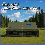 READY STOCK Green Inflatable Camping Tent 4 Season Tent Blow up Tent with Fireproof Mat 6.3㎡or 12㎡ou