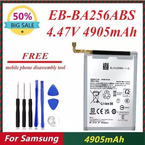 EB-BA256ABS 4905mAh Mobile Phone Batteries for Samsung Galaxy A25 A55 A35 A256 Battery
