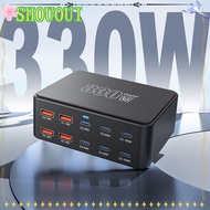 SHOUOUI Fast Charger Charging Station, Black Plastic 330W GAN PD, Durable 330W Multifunctional Type 