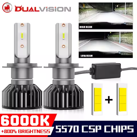 Dualvision H4 Led Headlight 5570 CSP Canbus K5C H7 H1 H11 H8 HB3 HB4 9005 9006 Plug 6000K 12V Car Le