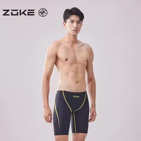 ZOKE professional racing swim short men Chlorine Resistant swimming trunks durable waterproof profes