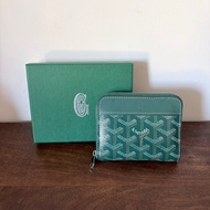 Goyard classic vintage green leather wallet coins case card holder bag經典中古復古綠色真皮短銀包卡片套零錢包小袋仔#729