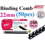 22mm (50pcs) Astar Comb Binder Rings / Plastic Comb Rings / Binding Rings / Binding Comb Rings Black