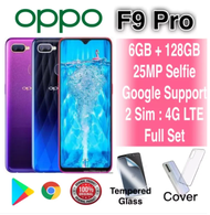 Oppo F9 PRO 6 RAM 128GB ROM ORIGINAL SET 1 YEAR WARRANTY PACK WITH BUBBLE WRAP