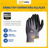 Safety Jogger ALLFLEX Labor Protection Gloves, Oil-Resistant, Slippery Labor Gloves, Gray Gardening Gloves