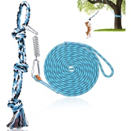 Durable Spring Pole Rope for Tug of War with Chew Rope,Outdoor Hanging Bungee Tug Toy, Interactive Exercise Play Rope Cord  for Medium Large Breeds