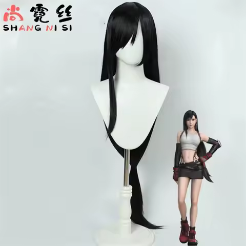 Final Fantasy VII Rebirth Tifa Lockhart Cosplay Costume Party Hair Anime Wig