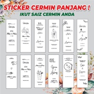 ⛔STIKER CUSTOM WELCOME BOARD CERMIN⛔ STIKER SAHAJA / STIKER CERMIN PANJANG