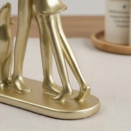 Heartwarming Design Human Dog Sculpture Artistic Human Dog Statue Modern for Shelf