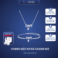 [SEPARED SET] Combo of 2 Piece AMORA JEWELRY necklace & bracelet with bow pendant design with silver