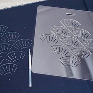 扇子連貫 手工工具刺子綉拼布壓綫模板 Sashiko日本繪圖描圖板