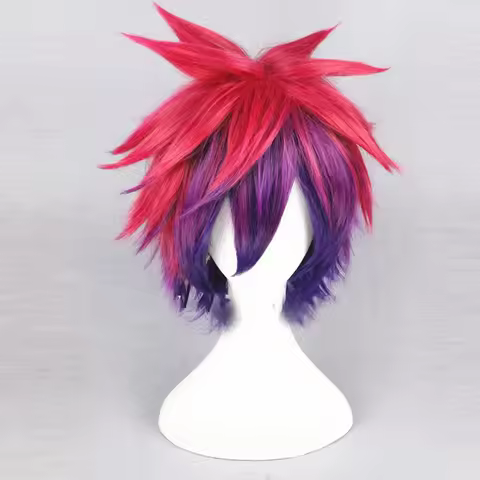 30cm multi-color short fluffy layered No Game No Life Sora Synthetic Wig Cosplay Costume Wig heat re