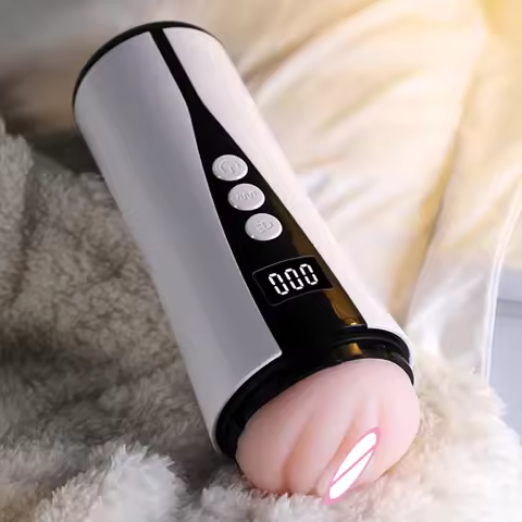 Strong Stimulation Telescoping Lcd Display Male Stroker Masturbation Cup for Men Bedroom Bathroom Tr