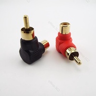 90 Degree RCA Male To Female Right Angle Connector Plug Adapters M/F Audio Adapter Gold Plated  SG9B