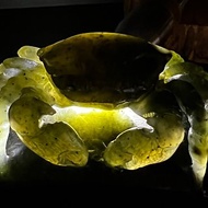 天然丹東綠凍石雕 螃蟹 丹東石 壽山石 艾葉綠 巧雕 #山奇藝術