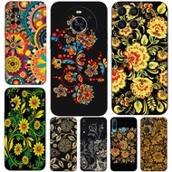 Case For Huawei y6 y7 2018 Honor 8A 8S Prime play 3e Phone Cover Soft Silicon Russian flower pattern