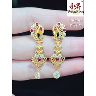 Wing Sing 916 Gold Earrings / Subang Indian Design  Emas 916 (WS104)