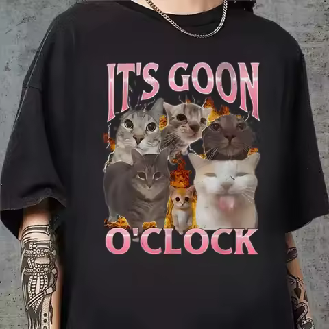 t's Goon O'Clock Cat Shirt, Funny Cat Shirt, Ironic Cat Shirt, Gen Z Shirt, Gooning Shirt, Goon Shir