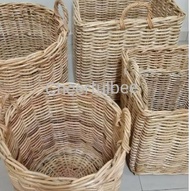 [TRENDS eMart] Solid Square Rattan Decorative Storage Basket / Laundry Planter Bakul Rotan Besar Emp