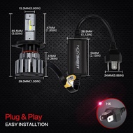 Novsight F03 Super Bright 6000K LED Headlight Bulbs 80W 15000LM for H11/H9/H8/H4/H7/9005/9006 - New 