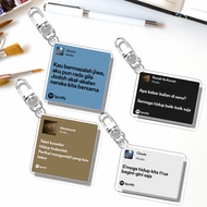 GANTUNGAN Hindia Keychain Spotify Lyrics | Hindia UV Printed on 2 mm Acrylic Frame Spotify Keychain