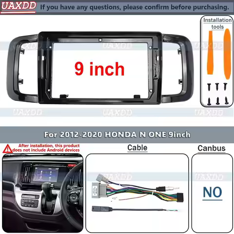 9 Inch car radio fascias For Honda N One N-One 2012-2020 Car Radio Android Player Casing Frame 2 Din