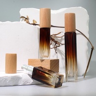 Premium Perfume Bottle 5ml 10ml Square Essential Oil Perfume Spray Sub-bottling Wooden Cap Perfume G