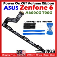 Power On Off Volume Flex Cable Ribbon For ASUS Zenfone 6 A600CG T00G with Phone Opening Tools