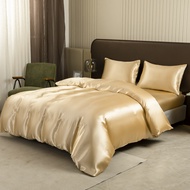 Black Luxury Ice Silk Bedding Set Satin Silky Duvet Cover Set With Pillowcase High-end Home Textiles