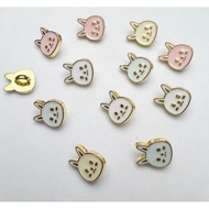 7mm Rabbit Metal Button 10 Pieces