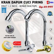 Chrome Kitchen Sink Faucet - 1/ 2 Inch Swan Sink Faucet/ Dishwashing Faucet/