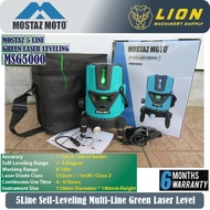 MOSTAZ 5 Green Lines 6 Point Adjustable Laser Level360° Rotary Indoor Outdoor Self Leveling Measurin