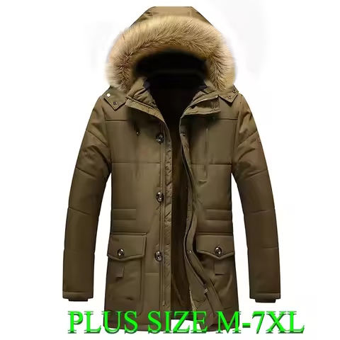 Winter Men's Snow Hooded Parkas Fleece Lined Mountain Ski Thermal Coats Men -30 Degree Windbreaker D