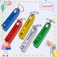 CAMELLI Folding Ruler, 0.5m 10-Fold with Keychain Plastic Ruler, Multi Functional Anti Pinch Double-