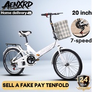 AENXRD Folding Bike (20") Speed-shifting bicycle with a rear seat Adult bicycles 自行車