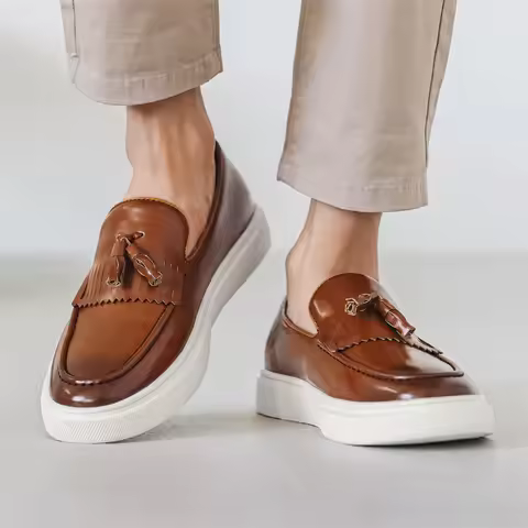Loafers Fashion Pointy Dress Shoes Men's Loafers Official Wedding Shoes Party Flats Fashion Loafers