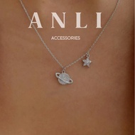 Star and planet women's necklace
