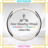 MotoGear New Carbon Fiber and Nappa Steering Wheel for Mitsubishi X-pander Outlander Galant ASX L200 L300 Fuso Triton Cordia Eclipse Montero Sport