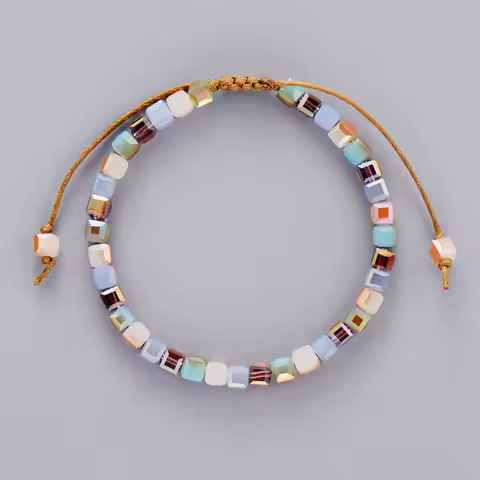 Classic Bling Crystal Bead Friendship Bracelet Coloful Cristal Adjustable Bracelet For Women Beaded 