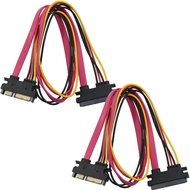 22-pin Sata Extension Cable 2Sets 50cm SATA 22 Pin (7+15) Male to Female Data and Power Combo Extens